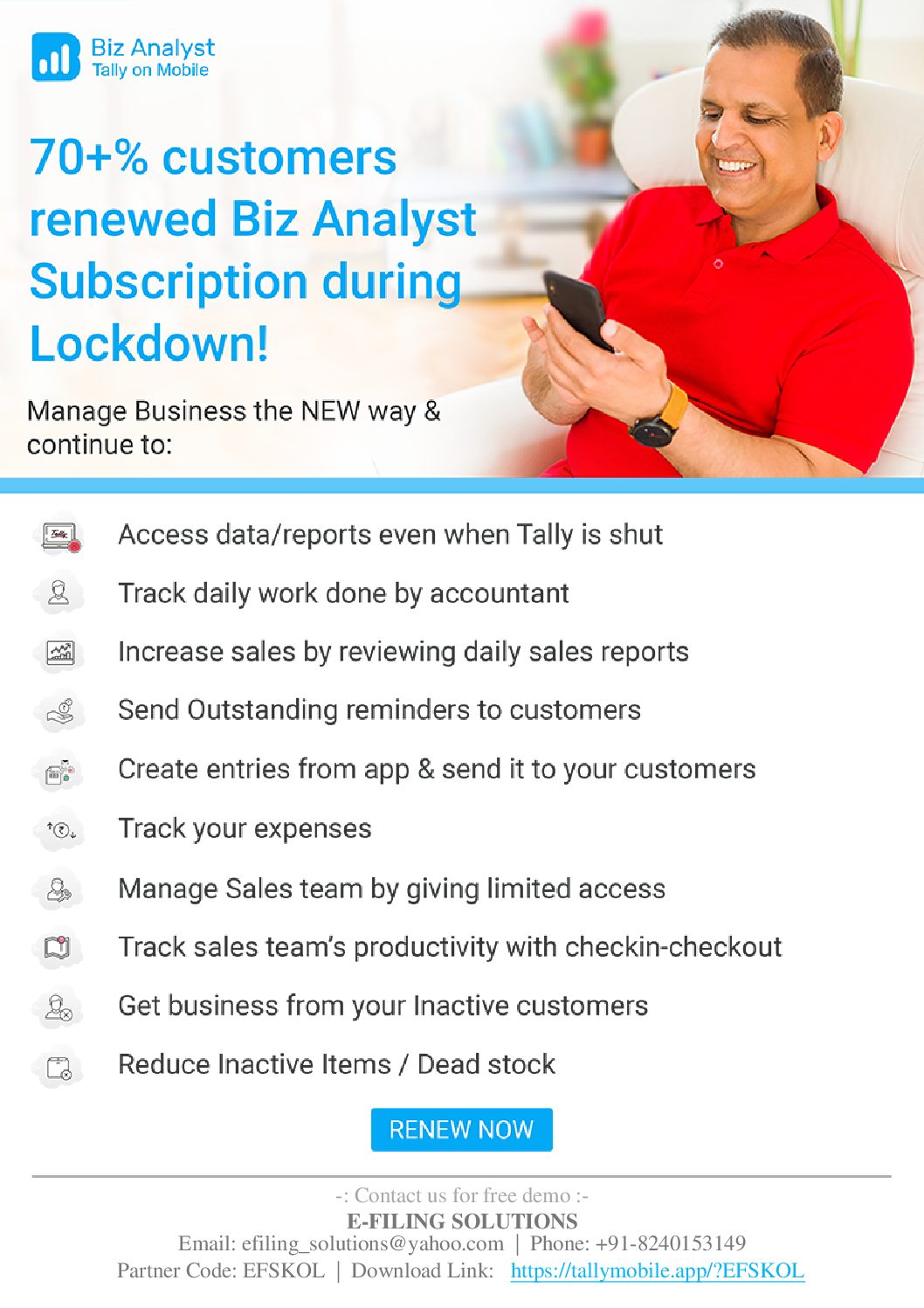 70+% Businesses Renewed